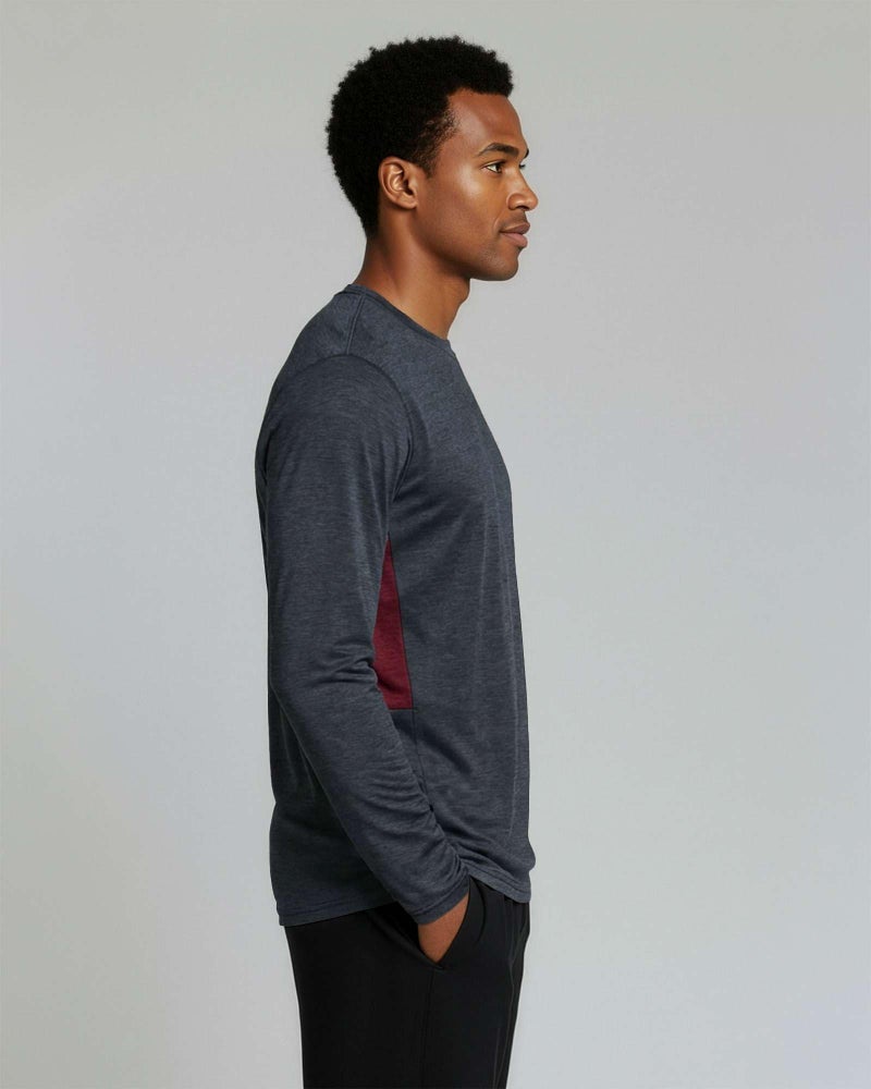 REALESSENTIALS Real Essentials 4 Pack: Mens Long Sleeve Dry Fit T Shirts Hiking Fishing Workout Gym Work Sun UPF 50 Wicking Running Tee, Set 6, X-Large - Image 5